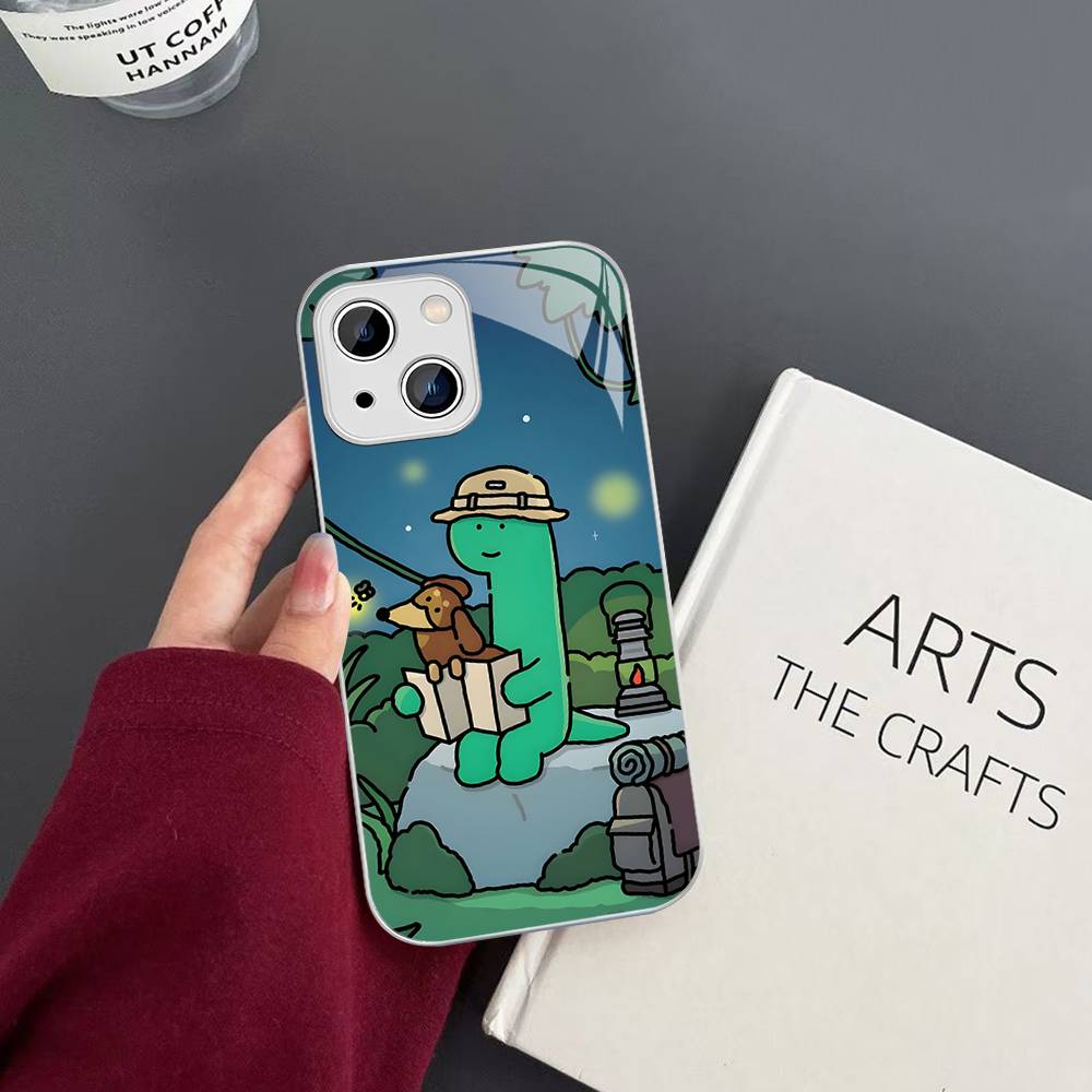 Милые динозавры J-Jog-uman-s Закаленное стекло Для Iphone 14 13 12 11 Pro Mini XS MAX 14Plus X XS XR Чехол