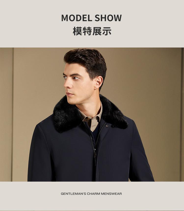 Detachable Rabbit Fur Inner Liner and Mink Fur Collar Autumn and Winter Thick Warm Men's Parkour Coat Fur Jacket