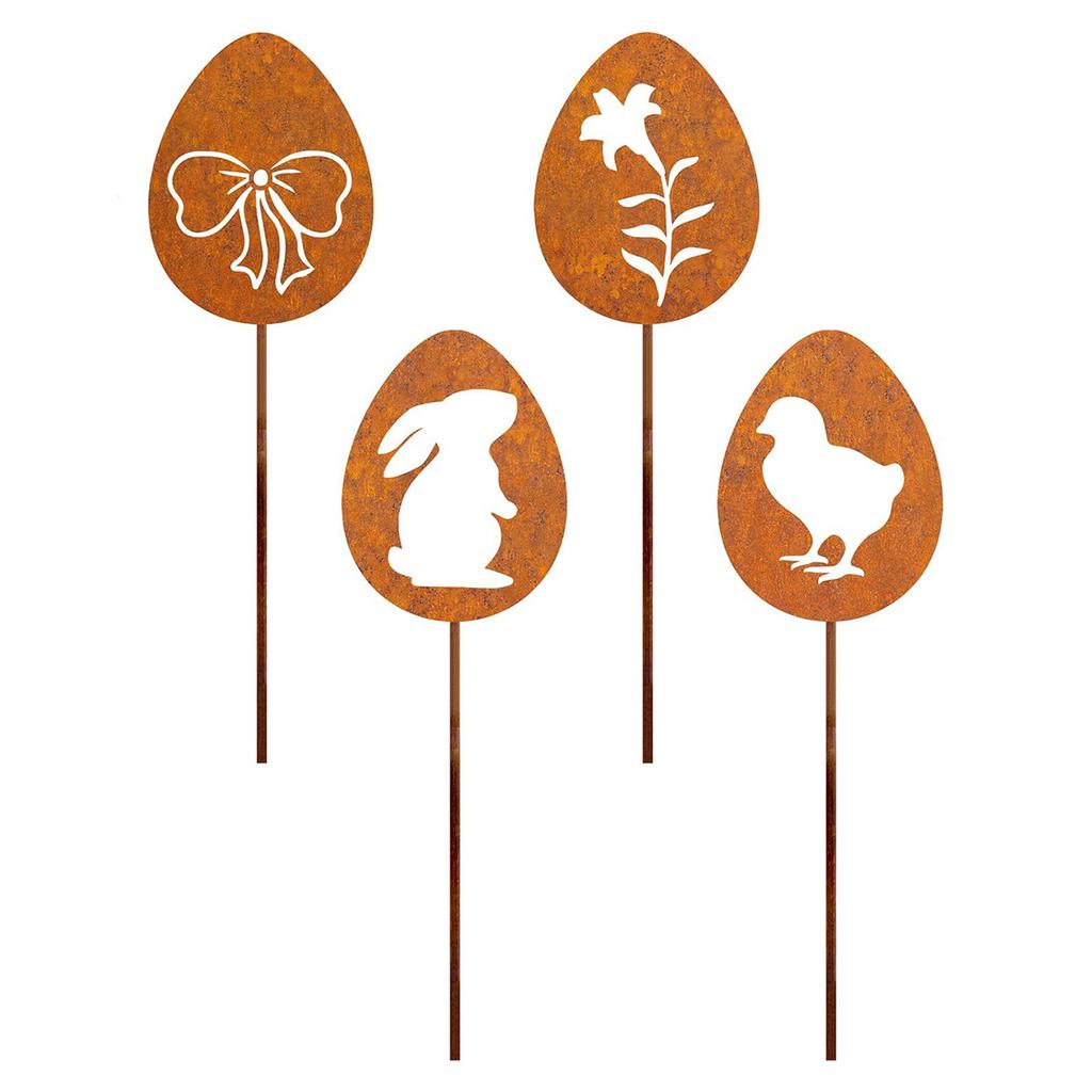 Металлические животные для двора, декор для сада, ржавые животные для наружных украшений, наружные декоративные колышки, газонный аксессуар