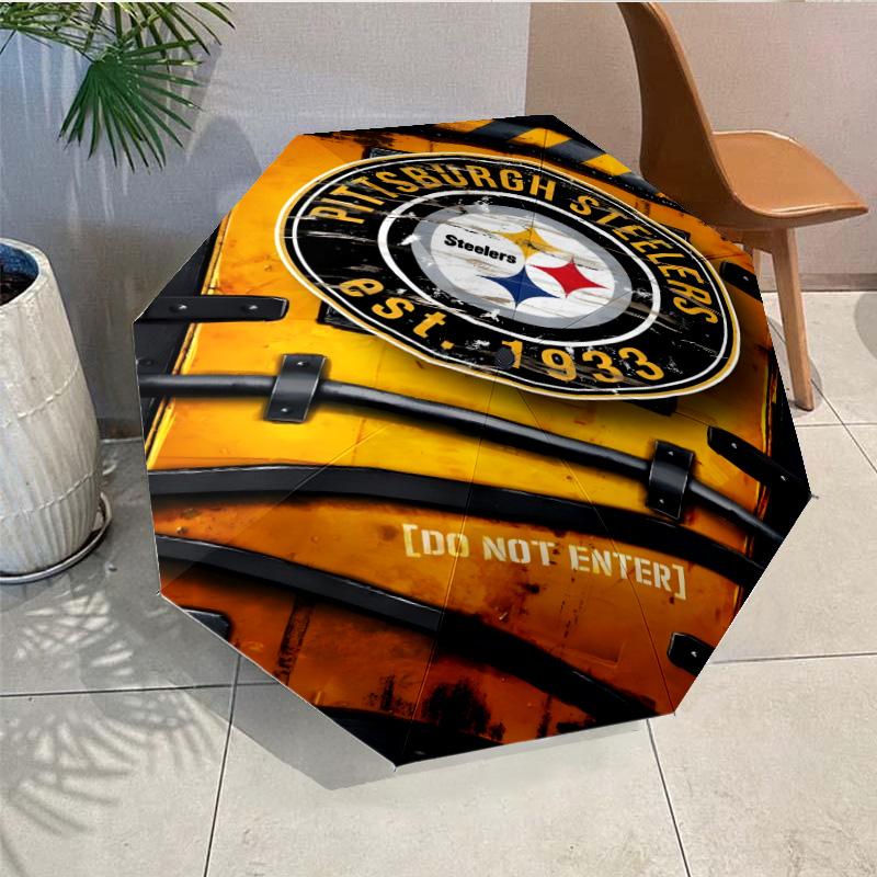 Pittsburgh Steelers Logo Umbrella - Automatic Open/Close, Compact 8-Rib Lightweight Umbrella Essential for outdoorPicnic Accessory Fan Gifts