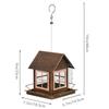 Pet Supplies Hanging Bird Feeder Large Capacity House Shape Bird Feeding Equipment Metal Windproof Parrot Feeding Station Garden
