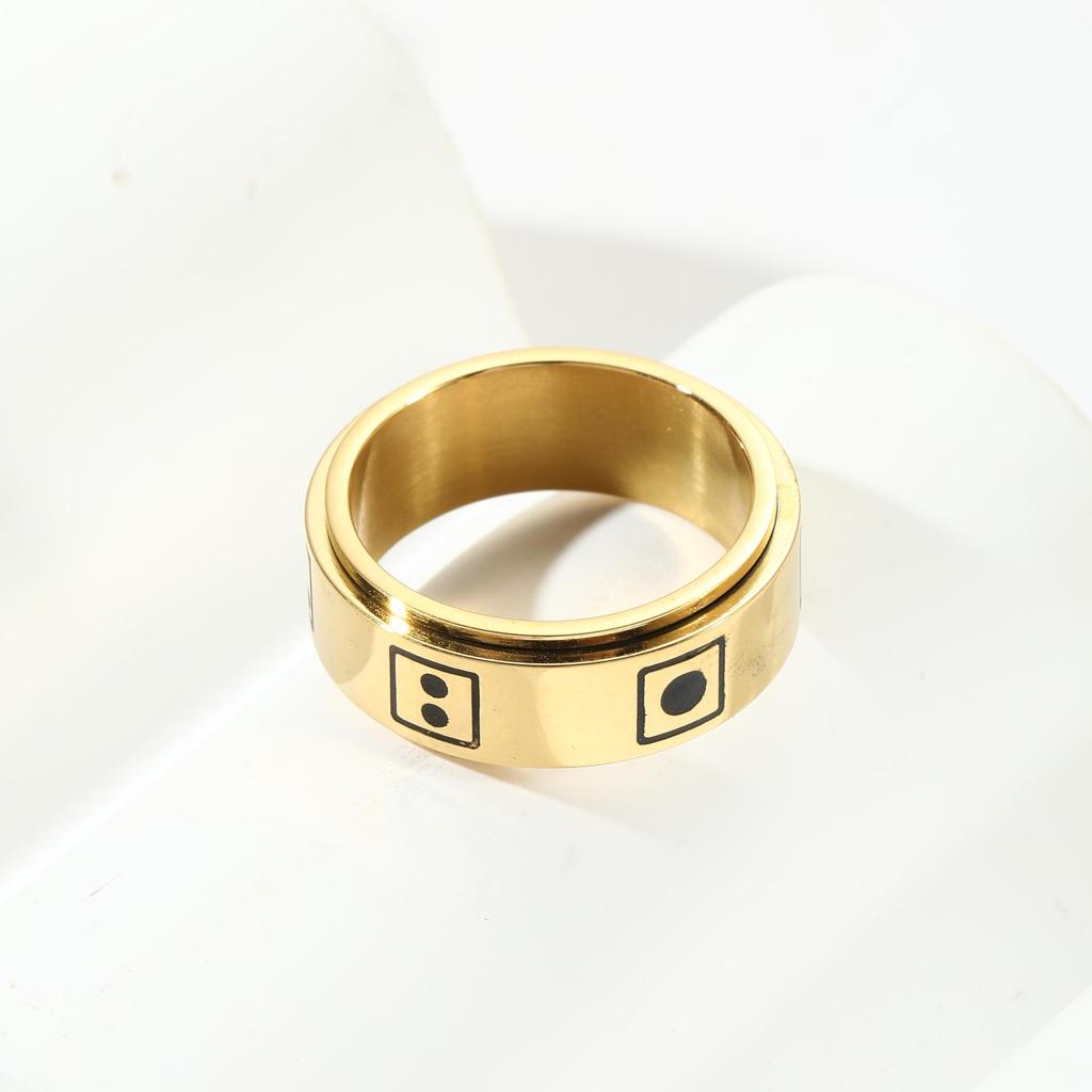 Европейское и американское титановое стальное вращающееся кольцо-антистресс с кубиками