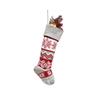 Рождественские украшения Шерстяные носки Красные и серые Лось Подарочный мешок Детский подарочный мешок Вязаные рождественские носки