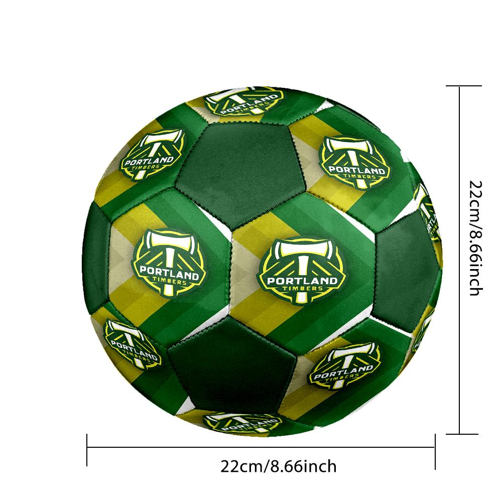 Portland Timbers Indoor Soccer Ball Colorful All Ages Size 5 Machine Stitched PVC Competition Ready Durable High-Bounce