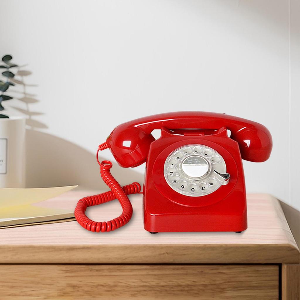 Vintage Rotary Dial Phone Corded Telephone Old Fashion Retro Landline