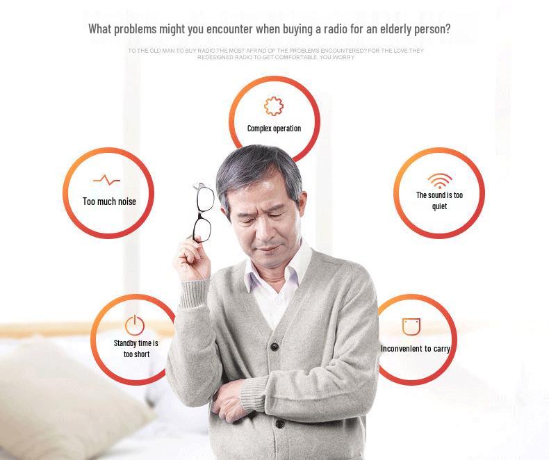 PANDA T-01 Multi-Band Portable Radio with Card-Playing and Charging Features for Seniors.