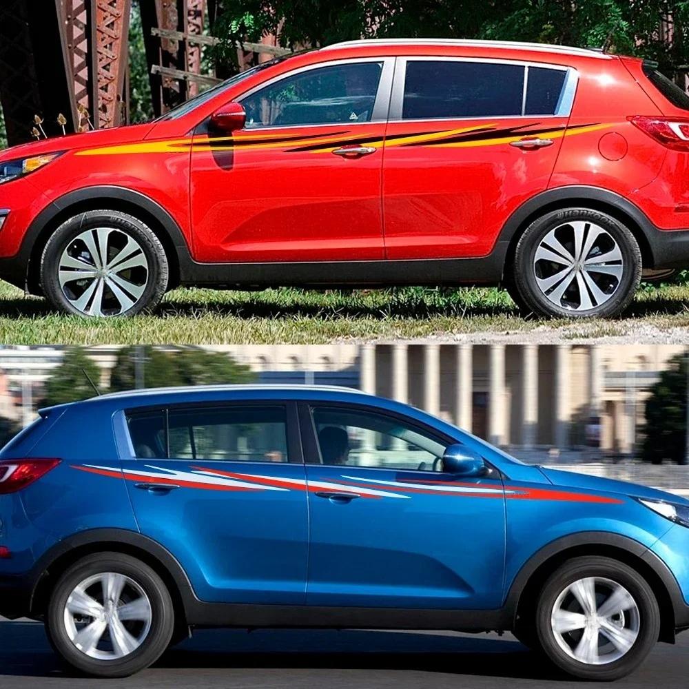 2 шт. Наклейки на боковую линию двери автомобиля Для Kia Sportage Кузов автомобиля Спортивный стиль Полосы Виниловая пленка ПВХ Декоративные наклейки Аксессуары для тюнинга