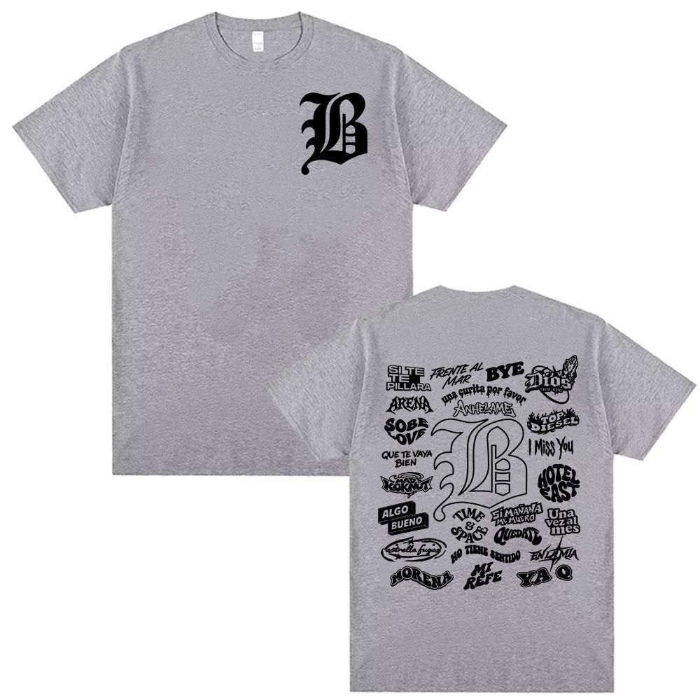 Rapper Beele Borondo Letters Printed TShirt Unisexs Clothing Oversized Hip Hop Classic Tshirts Harajuku Fashion Trending T Shirts
