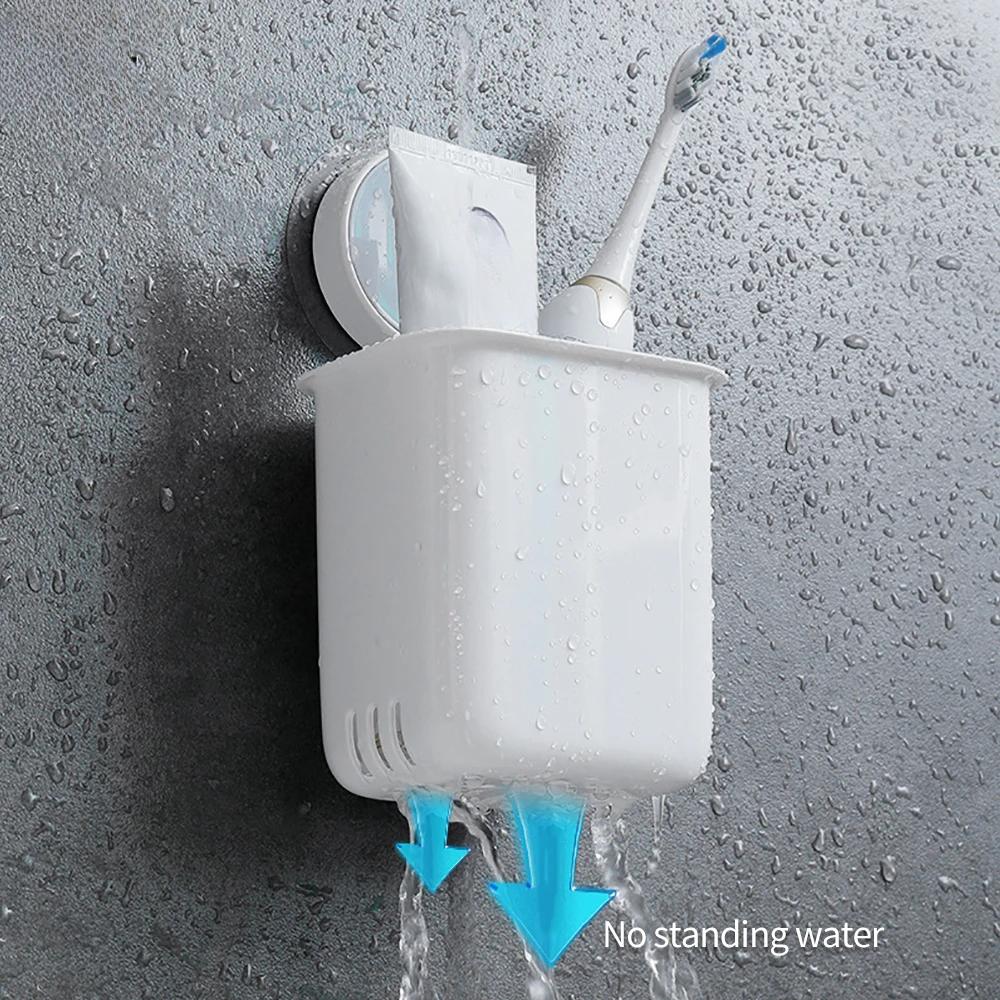 Портативный настенный держатель для зубных щеток, водонепроницаемый держатель для зубной пасты, полка для хранения в ванной комнате без сверла, органайзер