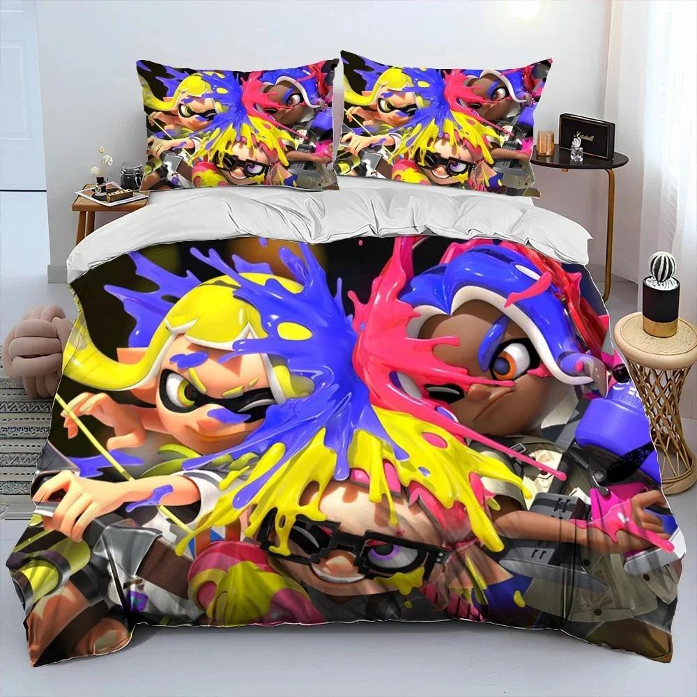 3D Принт S-Splatoon Мультяшный Постельный Комплект Пододеяльник Набор для Кровати Покрывало Пододеяльник Наволочка Одеяло Кинг Квин Размер Мальчики Взрослые Постельное Белье