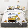 Cartoon Car King Queen Duvet Cover Cute Red Toy Sports Cars Bedding Set Kids Police Car Fire Truck Bedclothes Children Bedroom