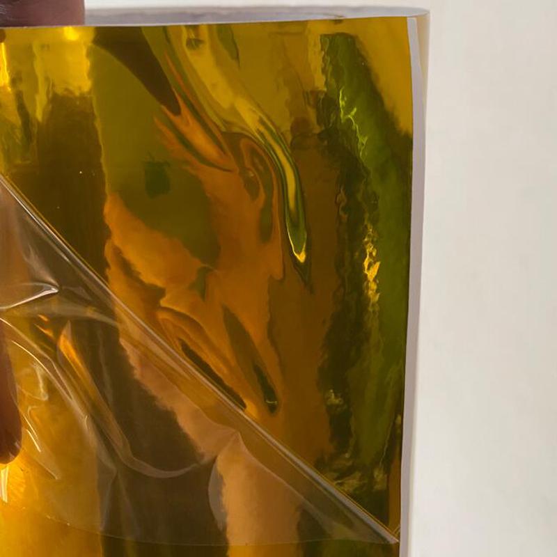 Металлическая хромированная золотая растягивающаяся виниловая пленка для салона автомобиля, зеркальная глянцевая пленка для телефона, ноутбука, мотоцикла, наклейки для кузова