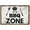 BBQ Zone  Home Decor Metal Tin Sign Vintage Dad`s BBQ Yard Outdoor Party Decoration Plate Retro Barbecue Rules Slogan Metal Sign
