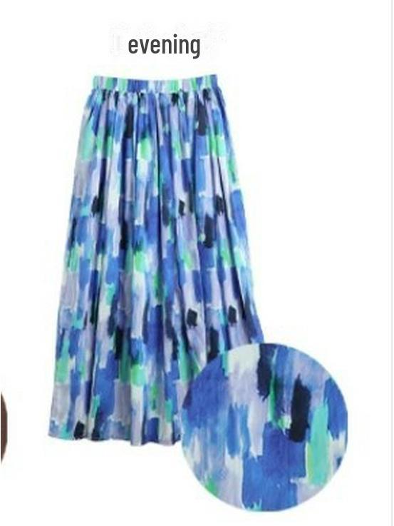 Лето 2023 года, японская полосатая юбка А-силуэта