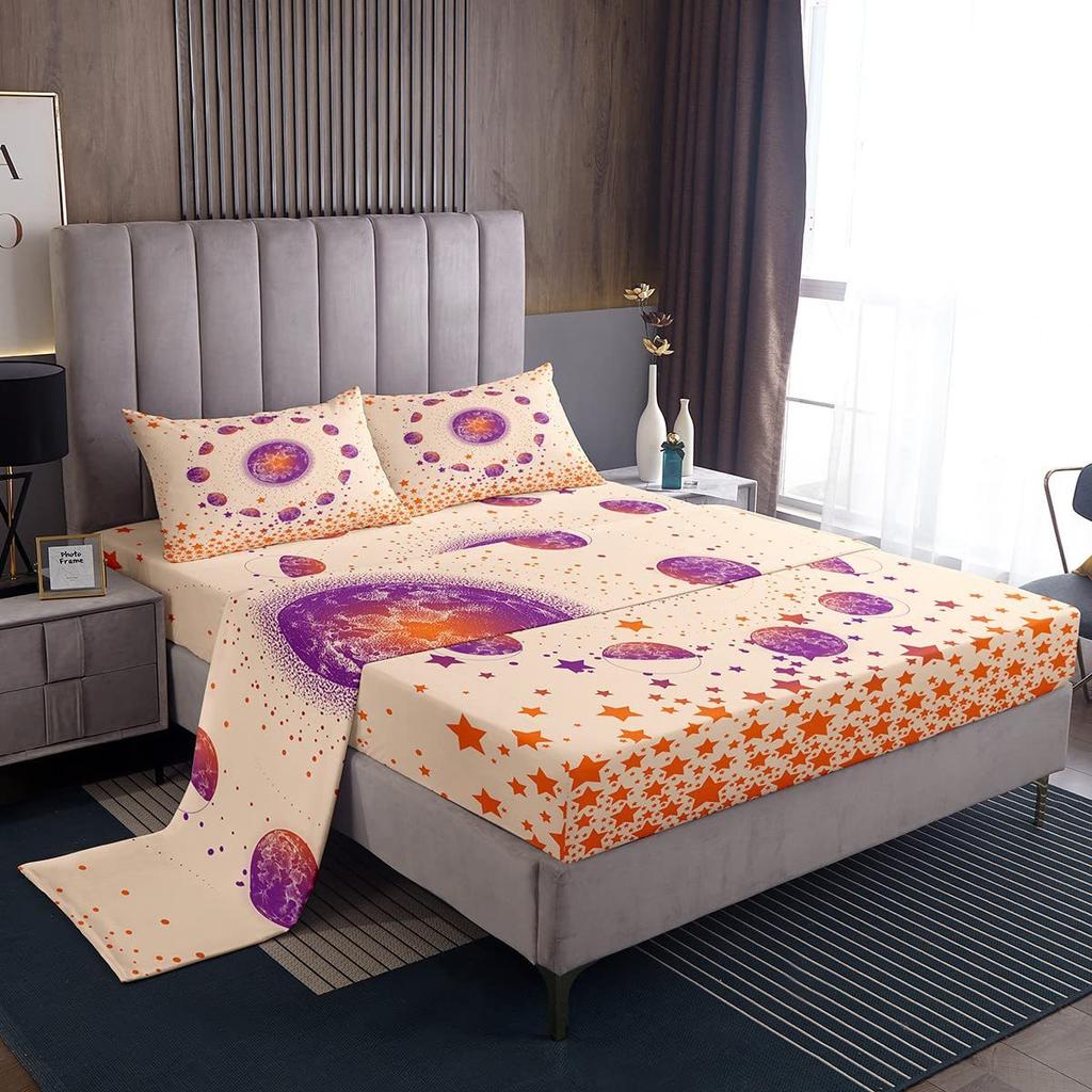 Galaxy Starry Sky Pattern Sheet Four-piece Bedding Set Bedroom Dormitory Bedding Decoration