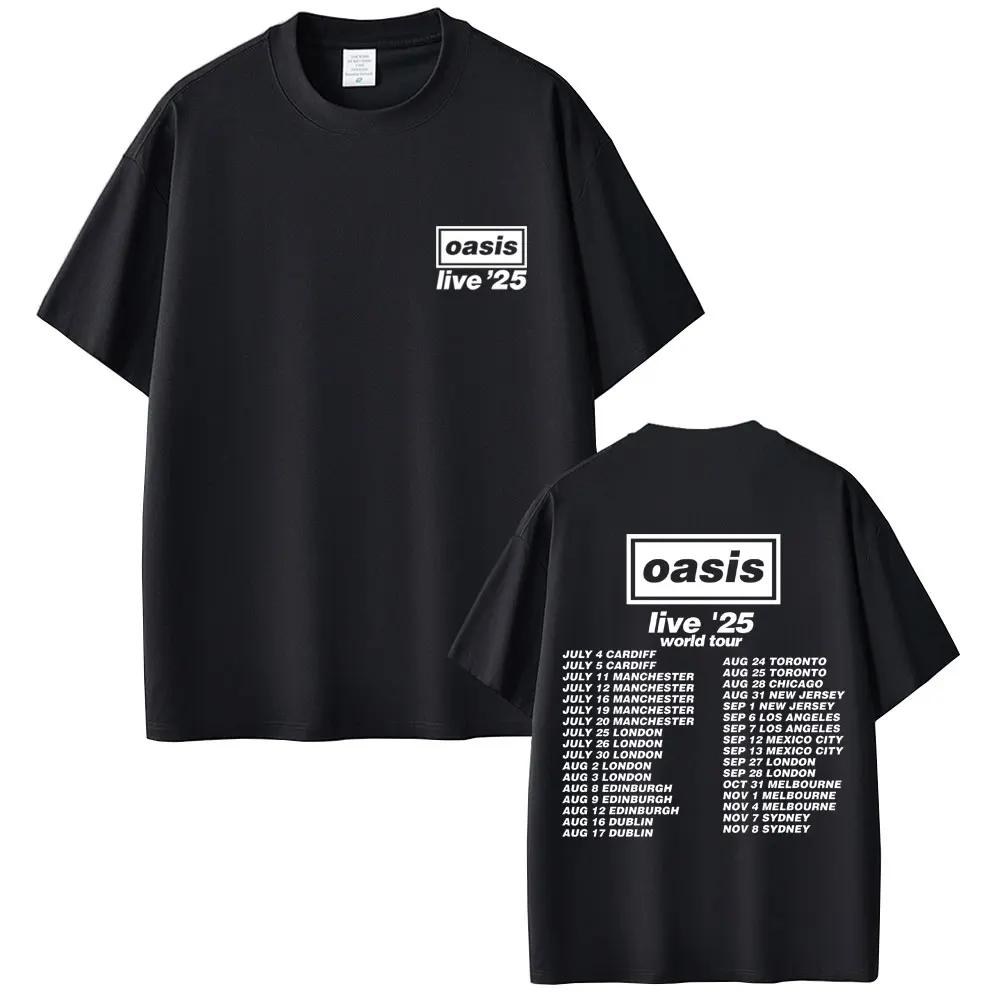 O-Oasis Live 25 Tour T Shirt Men Women Gothic Vintage Overd Tshirt Men's High Quality Short Sleeve T-shirts#Color(9)