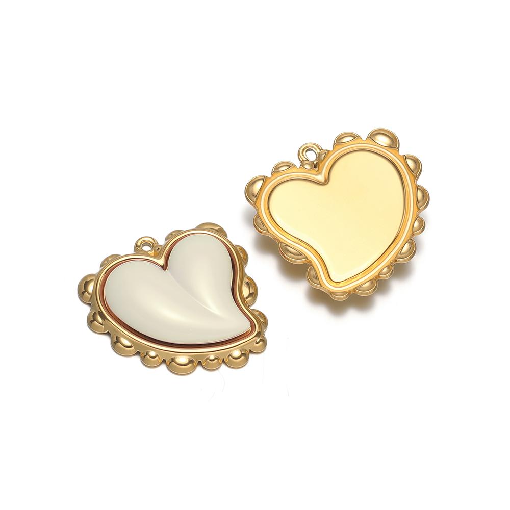 3pcs Stainless Steel Artificial Stone Heart Charms for Women Earrings Making DIY Girls Jewelry Findings Necklace Kids Pendants