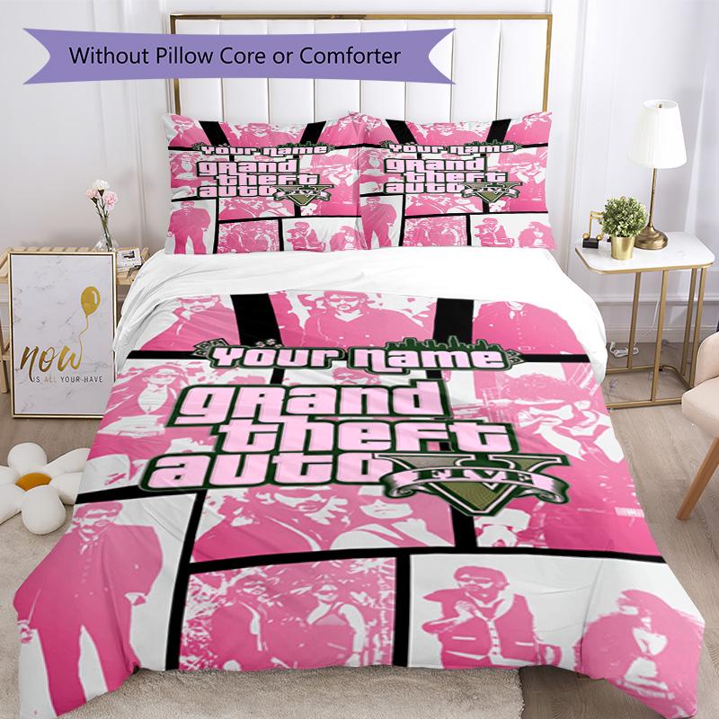 Grand Theft Auto Customized Name Custom Bedding Perfect for Study room Soft Bedding Home Decor Birthday Christmas Gift Idea