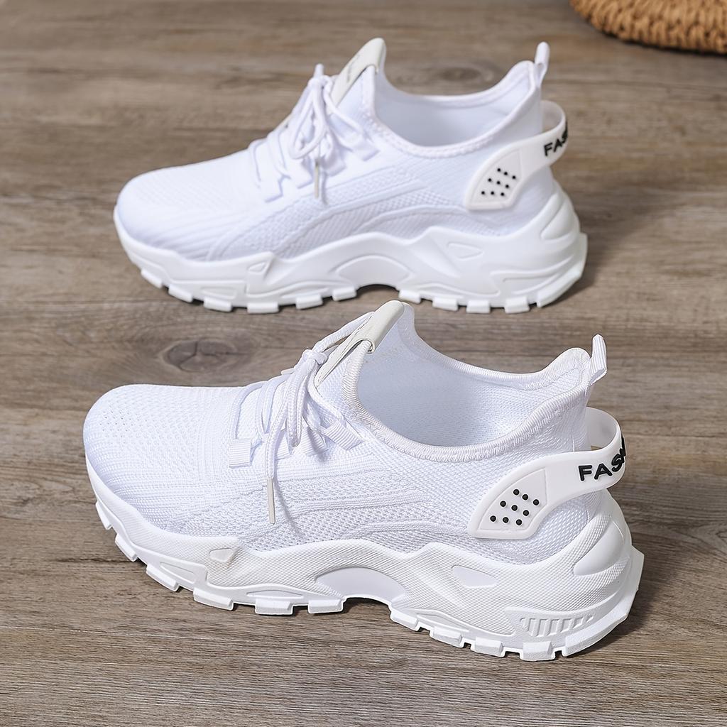 Lightweight Breathable Knit Sneakers - Women's Comfortable Low-Top Running Shoes with Soft Sole for All Seasons