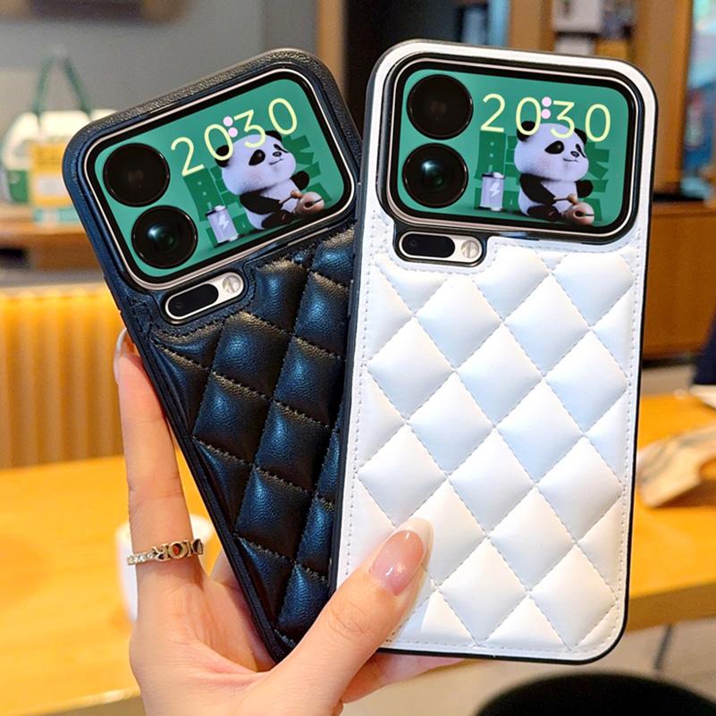 Three-dimensional puff check small fragrance style leather Case For Xiaomi 17 Pro Max Mi 17 Pro 15 Ultra 14 13 ultra Hard Cover