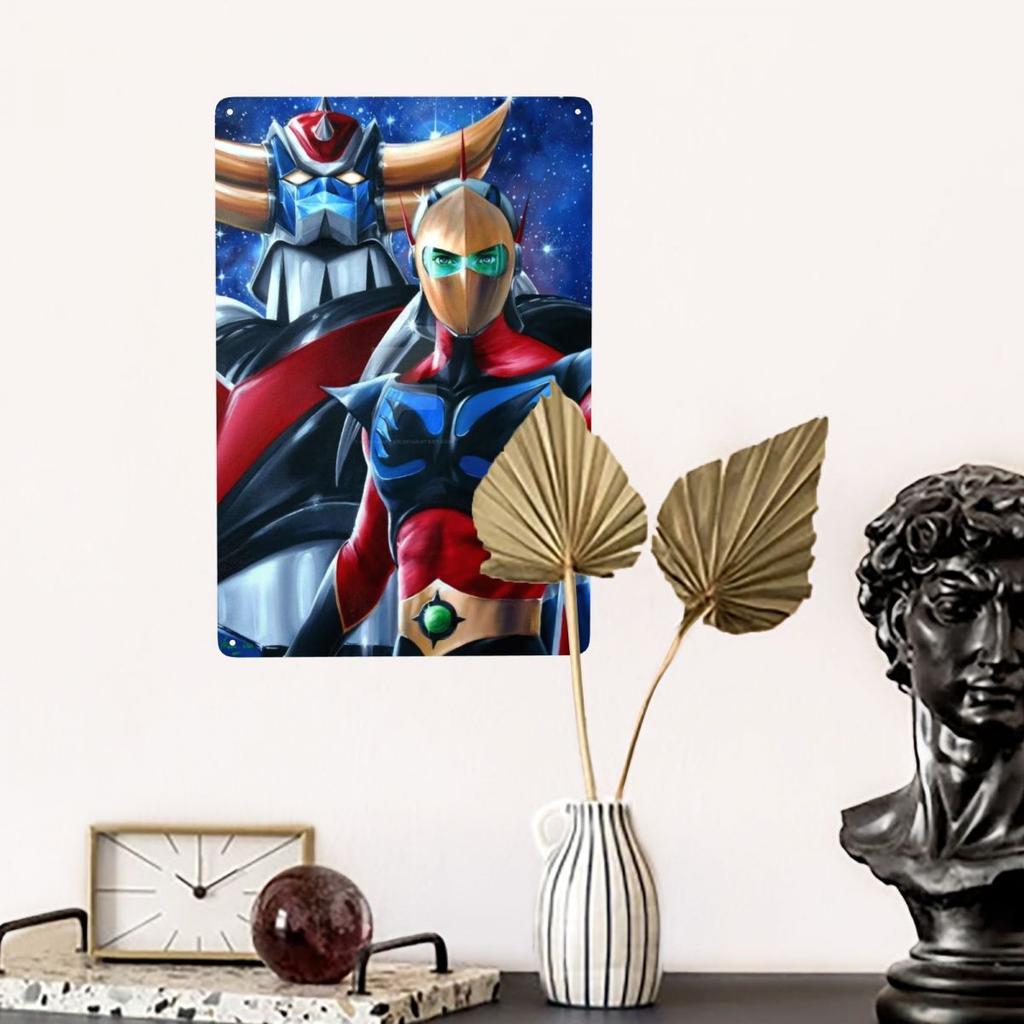 Ретро Голдирак Грендайзер Артарус Металлическая табличка На заказ НЛО Робот Голдраке Жестяные таблички Декор стены ресторана Украшения Искусство