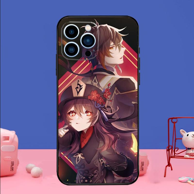 Чехол для телефона Genshin Impact Ху Тао Призрак Для iPhone 17 16 14 13 12 11 15 Pro Max mini 15 16 Plus 16e 17 Air Защитный бампер