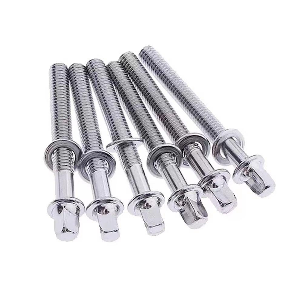 6Pcs Strong Drum Lug Bolts with Washers Drum Tight Screw Drum Tension Rods  for Jazz Drums Repair