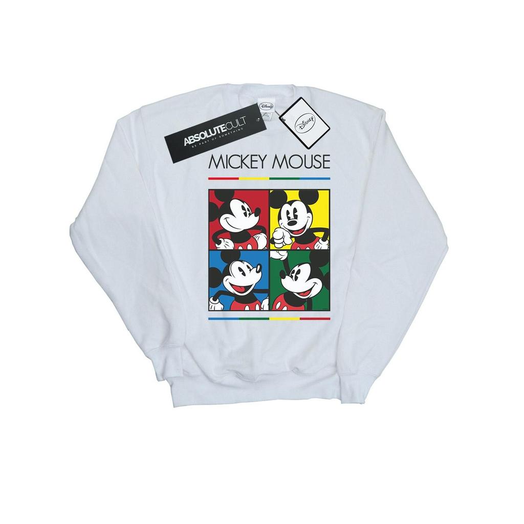 Disney Mens Mickey Mouse Square Colour Sweatshirt