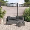 VidaXL Garden Lounge Set 4 Pcs with Grey Cushions Wicker, Outdoor Sofa Set, Garden Corner Sofa, 3308362