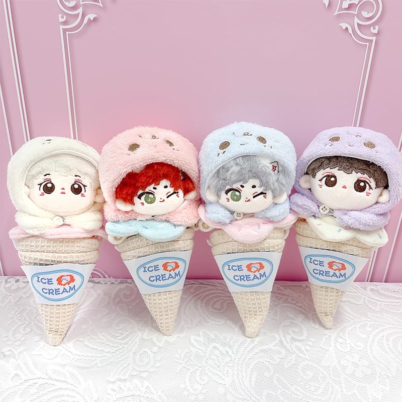 G triger Мягкий костюм в форме мороженого [Конус] для 10 см мягкой одежды для животных, хлопковая кукольная одежда, занятие с мягкими животными, костюм, розовый,