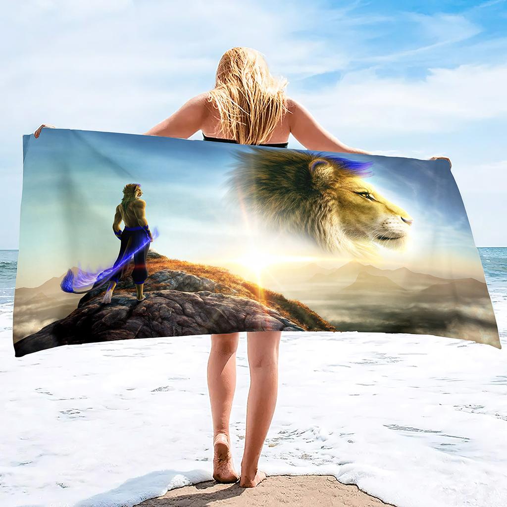Lion Pattern Series Seaside Vacation Beach Towel Swimming Bath Towel Sports Towel