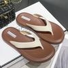 Вьетнамки женские летние верхние одежды удобные повседневные пляжные сандалии с застежкой-молнией на плоской подошве тапочки