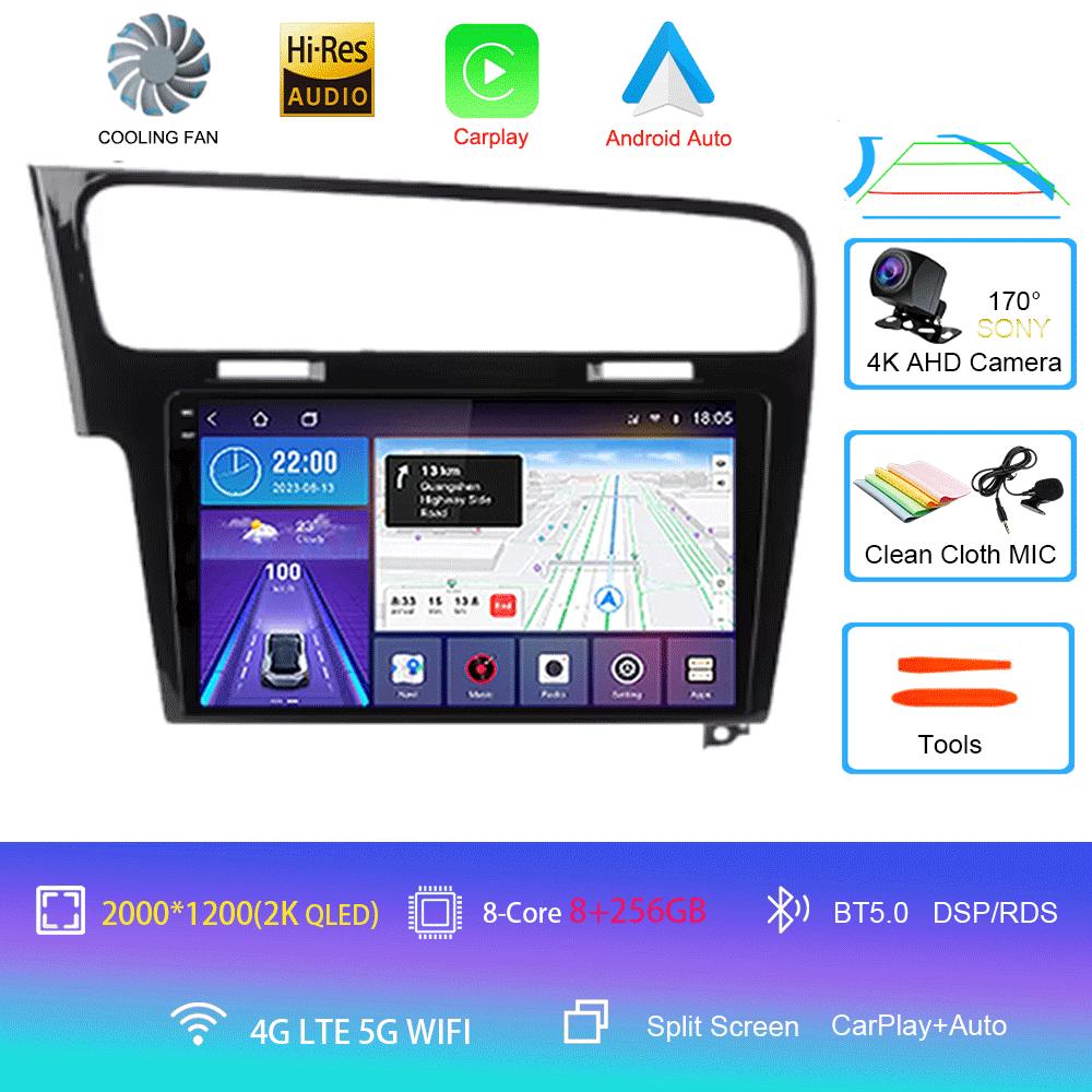 Для Volkswagen VW Golf 7 MK7 GTI 2011 - 2021 Автомобильное радио CarPlay экран HD Мультимедиа Android 14 GPS Стерео Новый Видеоплеер