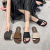 Design Sense Niche Set Toe Pleated Flat-bottomed Slippers Women's Summer Wear New Casual Soft-bottomed Cool Slippers