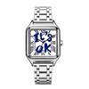 New Creative "Time Is Money" Men's Watch Square Luxury Quartz Watch Graffiti Dial Streetwear Relogio Masculino Hip Hop