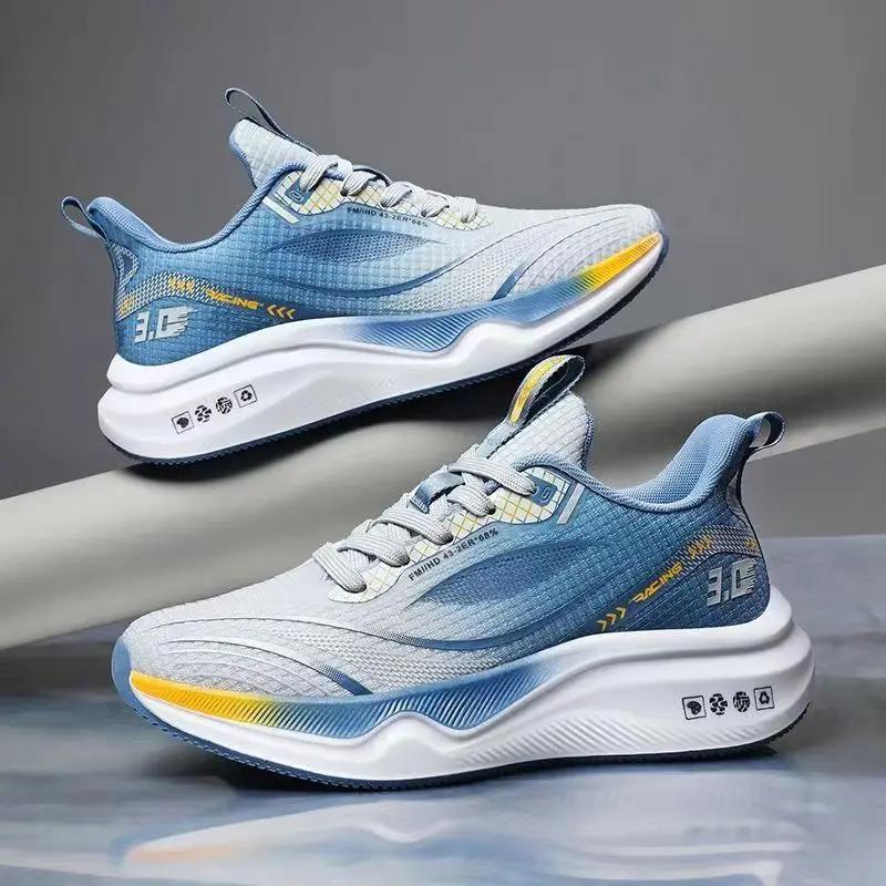 Men'S Breathable Shoes Mesh Shock-Absorbing Sports Shoes Fashion Non Slip Soft Soled Footwear Male Light Running Sneakers