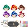 6Pcs Mushroom Patterns Punch Needle For Embroidery Kit Punch Needle Coaster Set Tufted Mug Rug Craft Diy Kit For Adult Beginners