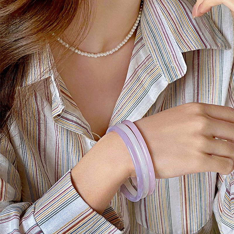 Элегантный браслет в китайском стиле с имитацией розового нефрита для нежного, модного образа