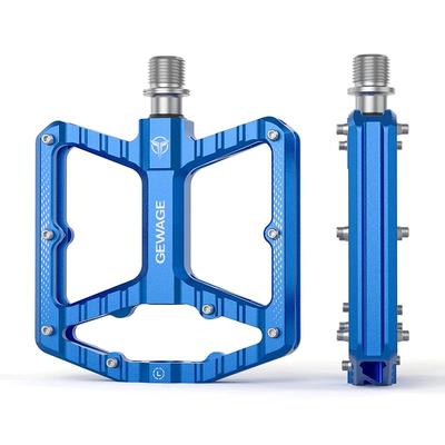 Gewage Aluminum Sealed Bearing Platform Bicycle Pedals Blue