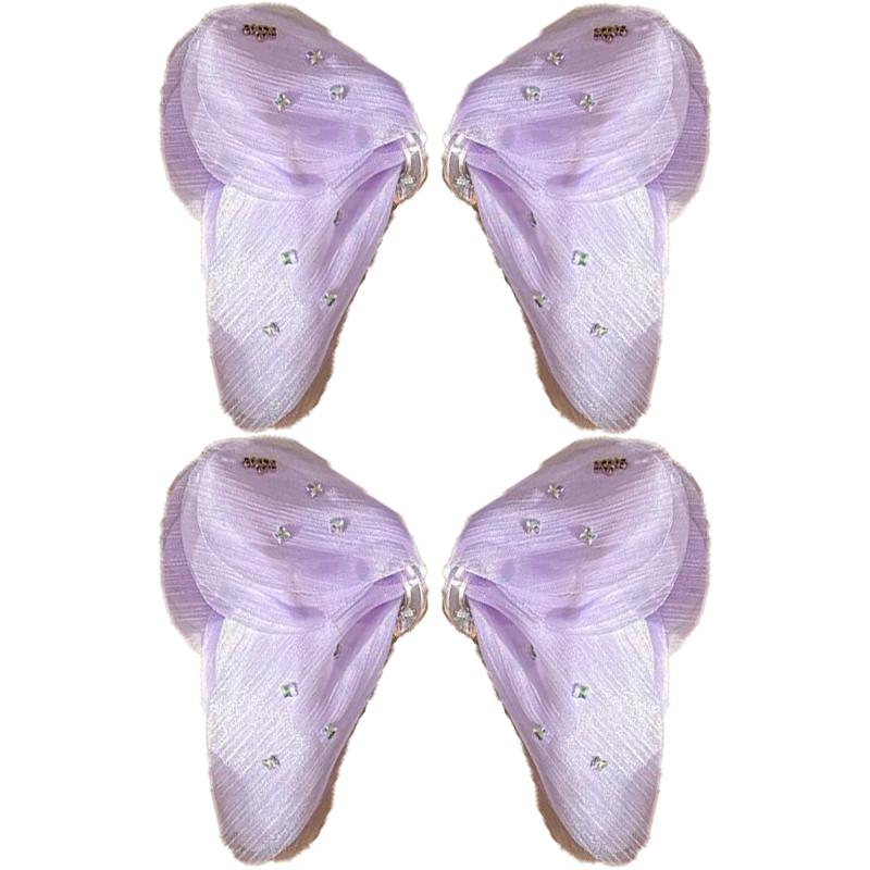 Snow Mist Butterfly Bright Tulle Butterfly Hair Clips Women's French Neck Shark Clip Hair Accessories