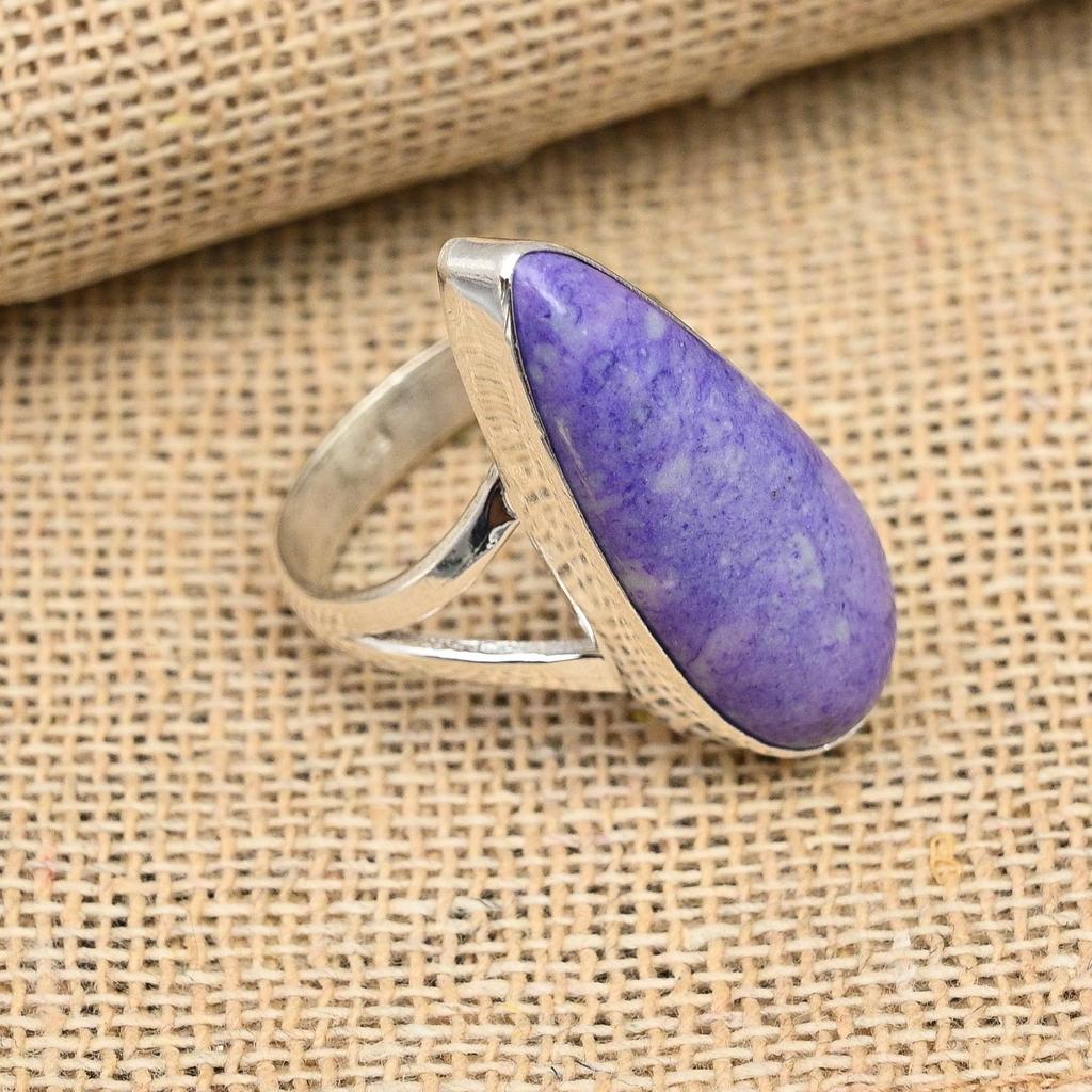 Красивый драгоценный камень чароит, ювелирные изделия ручной работы из стерлингового серебра 925 пробы для любви