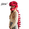 Halloween Decor Dinosaur Skeleton Costume, 3D Spinosaurus Skull Masque Headpiece And Spine, Spooky Plush Hood Costume for Halloween, Cosplay, Dress-Up