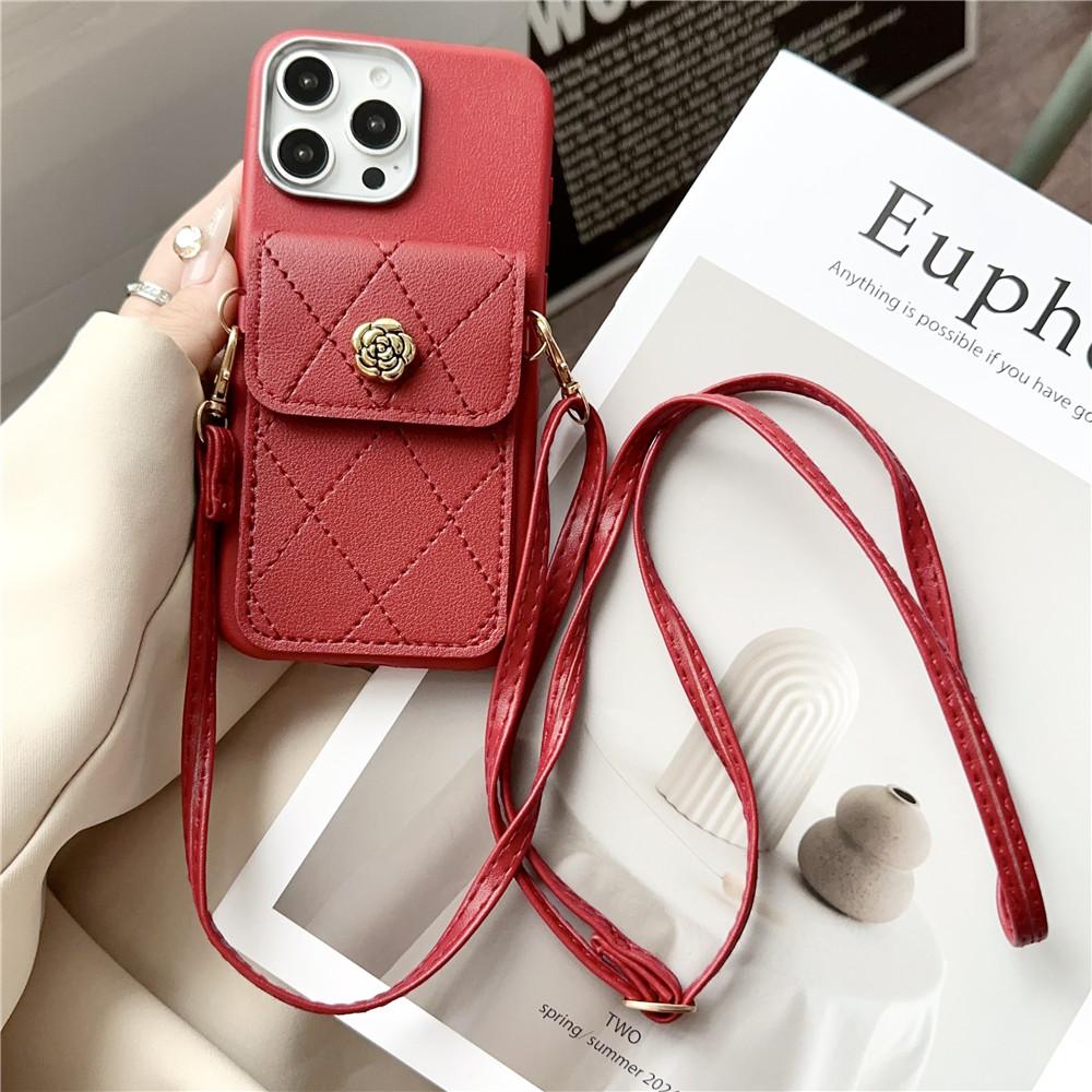 Чехол для телефона для Samsung S25 S24 S23 S22 Ultra S21 Plus S20 FE Note 20 Кожаный кошелек с 3D цветком, карманом для карт, ремешком через плечо