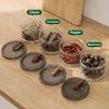 Sealed Spice Jar Airtight Seasoning Storage Organizer Round Stackable Clear Spice Bottle with Handle for Kitchen Counter Pantry