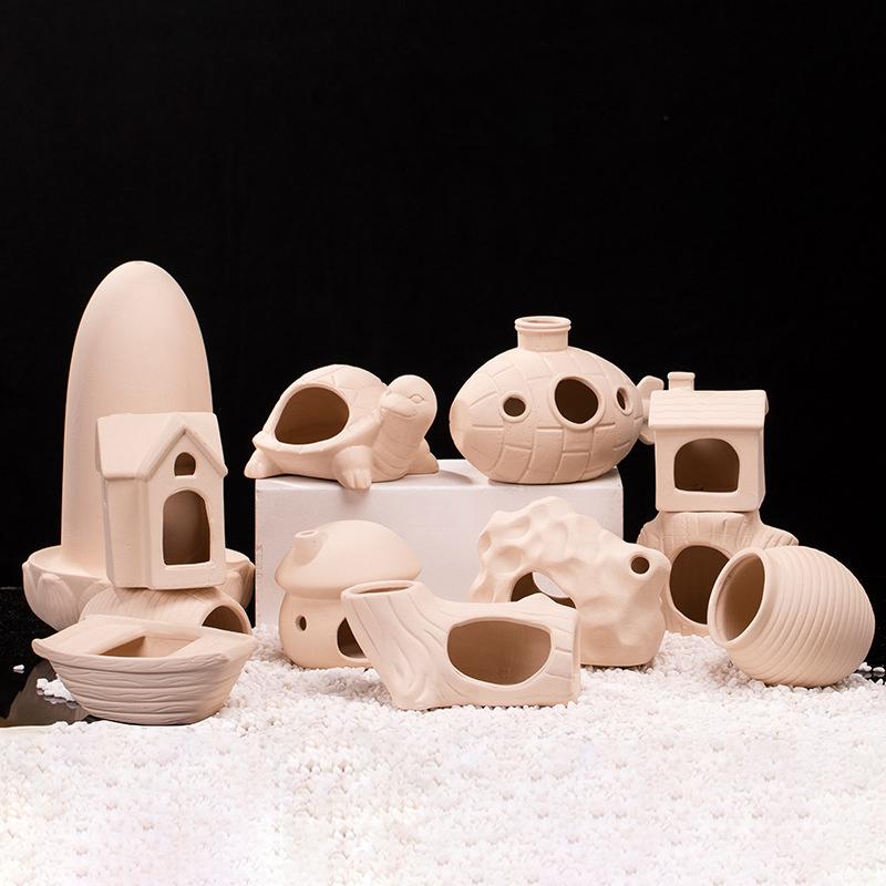 Креативное глиняное украшение для аквариума, мультяшная керамика, аквариум, ландшафтный дизайн, укрытие для рыб, креветок, резервуар для нереста
