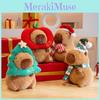 Christmas Capybara Plush Toy Festive Xmas Decoration Stuffed Doll Gift Kids