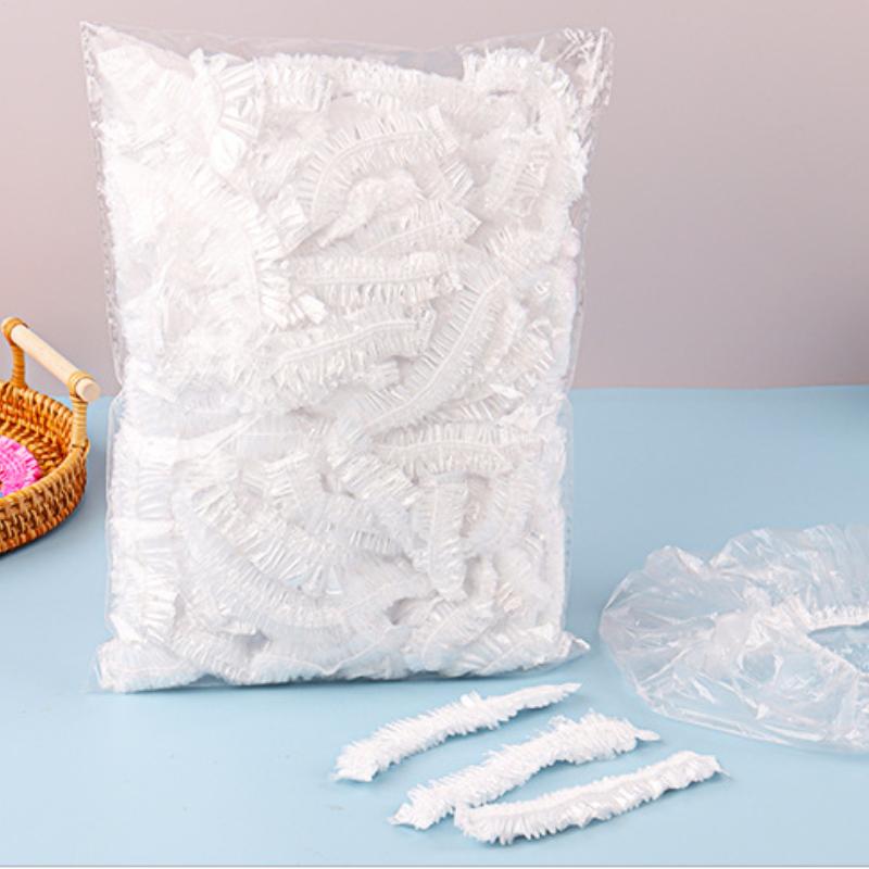 100Pcs Disposable Shower Caps Thick Large Size Waterproof Hair Dye Bathroom Supplies Spa Anti Hair Wet