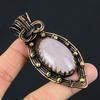 Fancy Rose Quartz Gemstone Pure Copper Wire Wrapped Handmade Jewelry Pendant