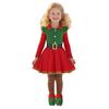 Kids Girls Santa Claus Xmas Elf Red Dress Socks Hat Sets Children Christmas New Year Cosplay Costumes Performance Role Play Outfit