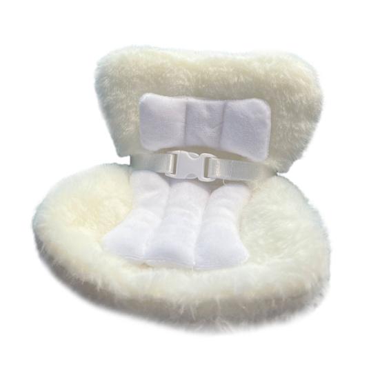 Car Safety Seat for Dolls Decorative Sofa Seat with Furry Cushion And Headrest for Car Air Vents Decor To Display Doll Toy